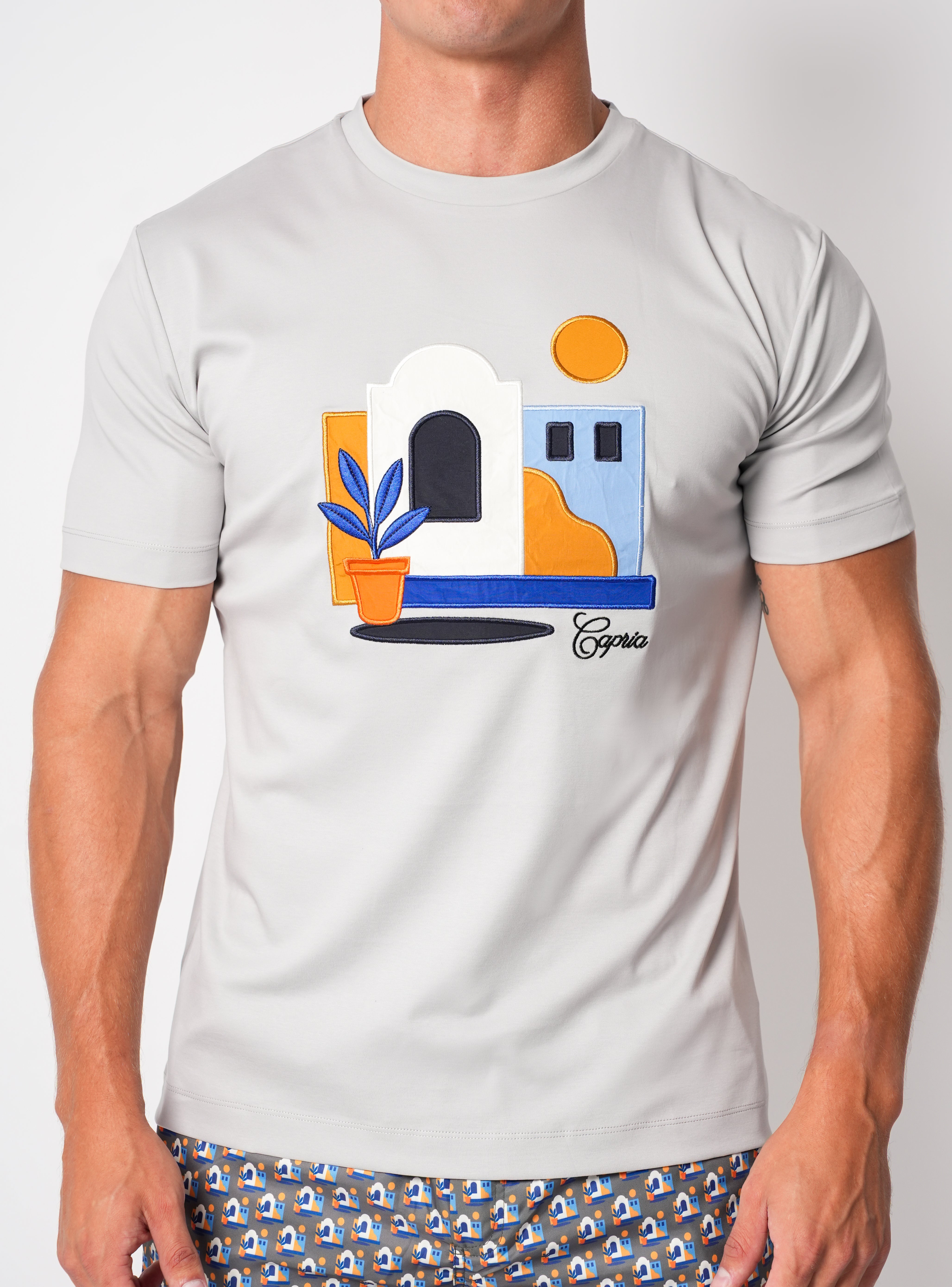 Capria Casa Luxury T Shirt - Grey